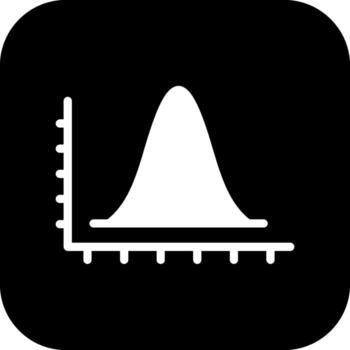Bell Curve on Graph Modern Semi Solid Black Icon vector