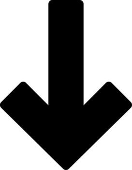 flecha abajo moderno dirección sólido icono vector