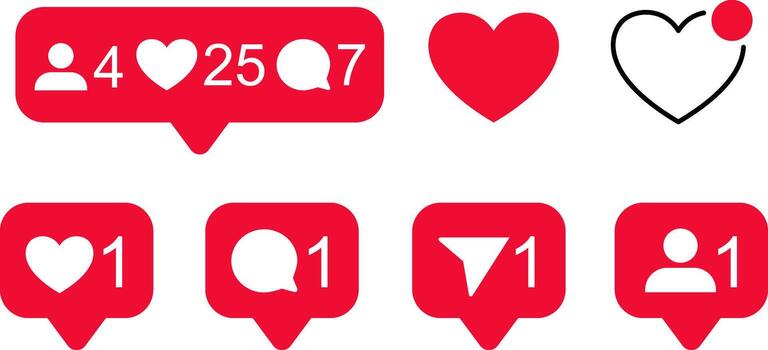 social medios de comunicación gustos y comentarios icono conjunto vector