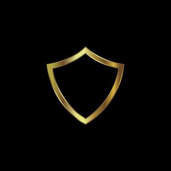 Elegant Simple Gold Color Shield Secure Protection Icon Template vector