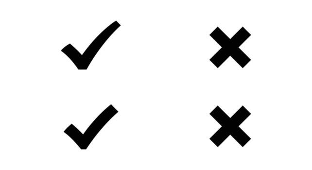 cuatro cheque marcas en un blanco antecedentes vector