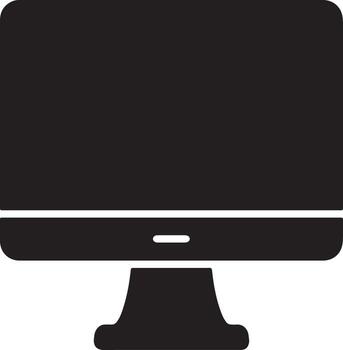 sencillo negro escritorio computadora icono un minimalista digital dispositivo ilustración para moderno sitios web y aplicaciones vector