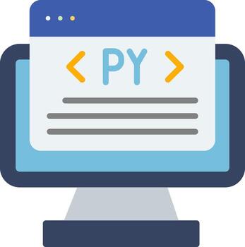 Python Programming Language Flat vector