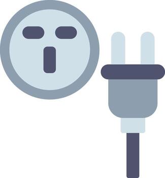 enchufe eléctrico toma de corriente plano vector