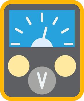 Voltmeter Measurement Tool Flat vector