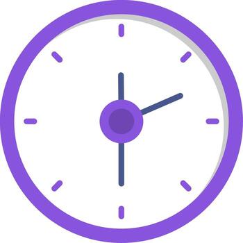 Clock Timekeeping Device Flat vector