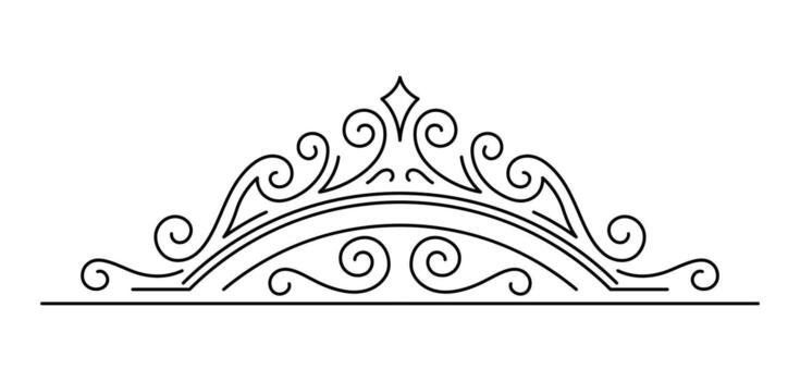 Line art curl element. Modern decorative linear divider. vector