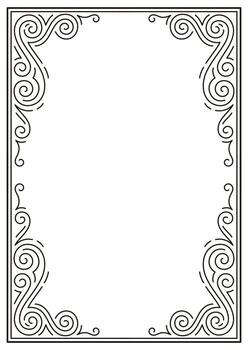 Line curl abstract frame. Modern decorative linear background. vector