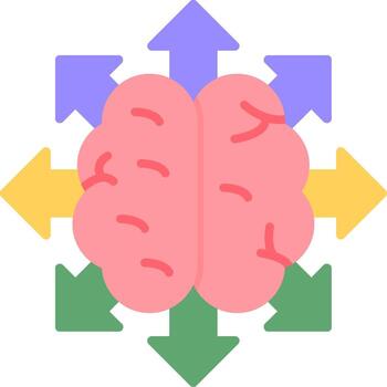 Brain Activity Patterns Flat vector