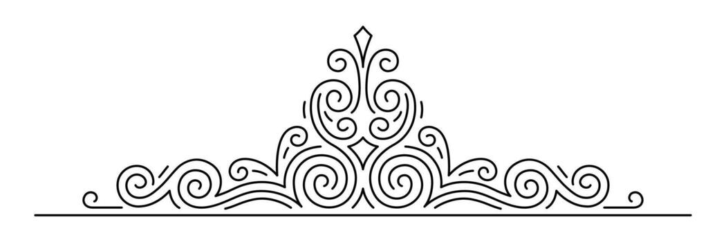Line curl element. Modern art decorative linear divider. vector