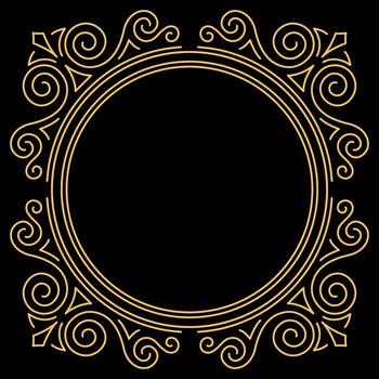 Line curl frame. Modern decorative linear abstract background. vector