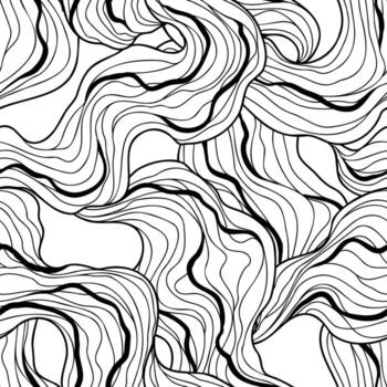 Seamless wave pattern. Abstract background with linear curls. vector