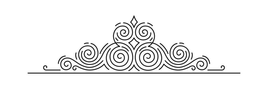 Line curl art element. Modern decorative linear divider. vector