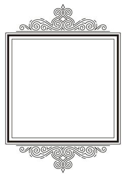 Line curl art frame. Modern decorative linear background. vector