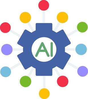 Artificial Intelligence Models Flat vector