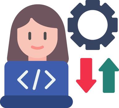 colaboración software característica plano vector