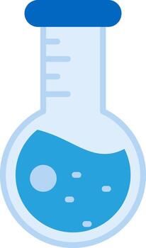 matraz laboratorio envase plano vector