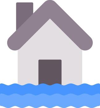 inundar agua Desbordamiento peligro plano vector