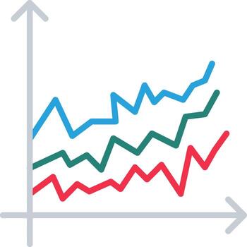 línea gráfico plano vector
