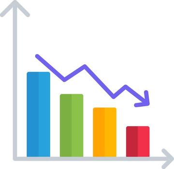 línea gráfico estadístico datos plano vector