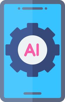 AI Artificial Intelligence Flat vector