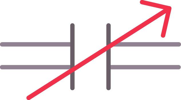 Variable Capacitor Design Flat vector