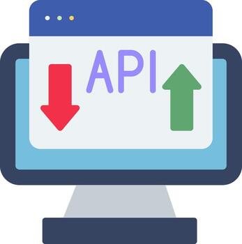 api integración herramienta plano vector