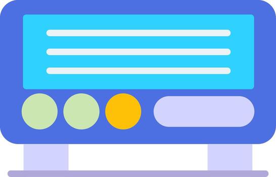 Oscilloscope Signal Analyzer Flat vector