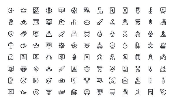 Variety of gaming and tech icons vector