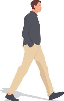 Man Walking in Profile vector