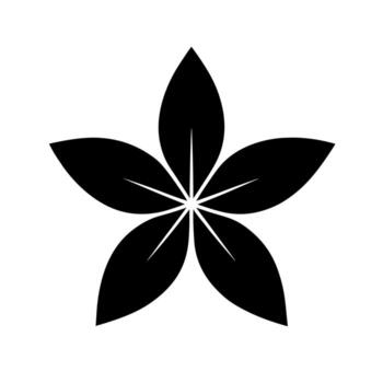 Minimalist Black Five Petal Flower Silhouette Icon vector