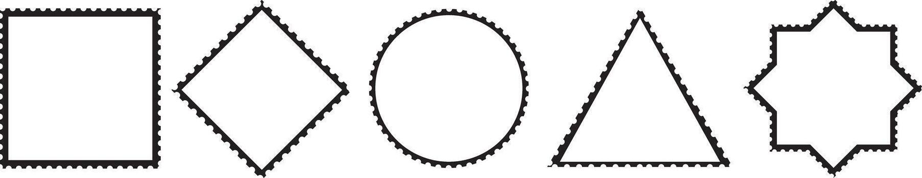geométrico sello formas íconos de cuadrado, círculo, triángulo y estrella vector