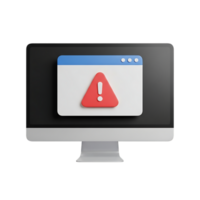 computador tela exibindo uma Atenção alerta isolado em transparente fundo png