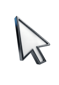 3d computer mouse cursor arrow, isolated on transparent background png