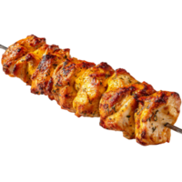 köstlich gegrillt Hähnchen Kebab mit Kräuter, perfekt gewürzt auf transparent Hintergrund png