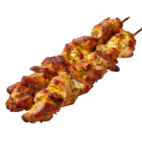 gegrillt Hähnchen Spieße mit Kräuter und Gewürze isoliert auf transparent Hintergrund png