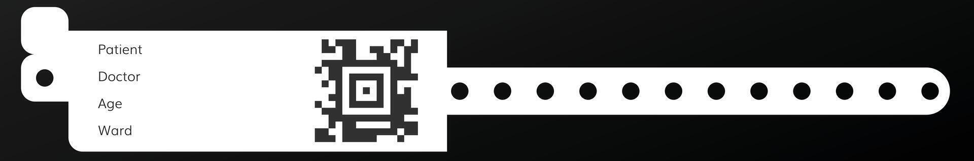 Identification bracelet with patient data mockup vector