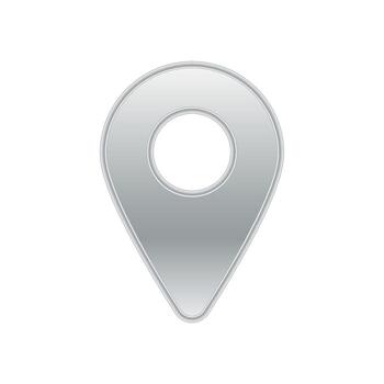 Simple gray map marker icon with sleek design and rounded top for location indication vector