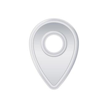 Silver location pin icon for maps and navigation applications vector
