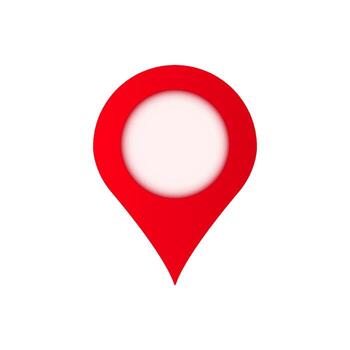 Red location pin icon with white center depicting navigation and mapping purposes vector