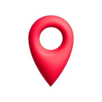 Bright red location pin icon symbolizing gps navigation and map technologies vector