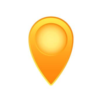 Bright orange location pin icon with gradient effect in simple modern graphic design vector