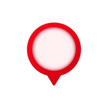 Red location marker with white center for maps and navigation context vector