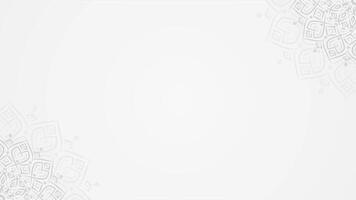 Simple Clean White And Grey Elegant Mandala Horizontal Looping Animation Background Design with Subtle Borders Layout video