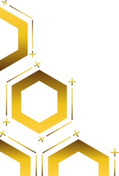 Hexagonal Golden Frame Abstract Design png