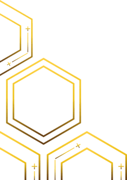 Gold Hexagon Frame Decoration png