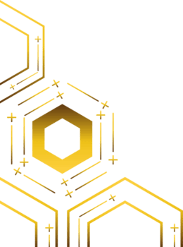 Elegant Golden Hexagon Frame Decoration png