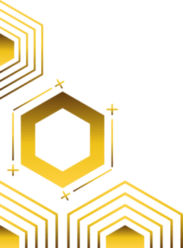 Premium Golden Hexagon Frame Design png