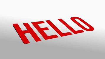 3d Hej text animering med Vinka rörelse och skugga effekt video