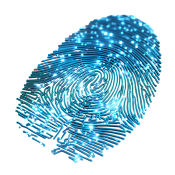 digital impressão digital brilhando segurança tecnologia biométrico identificação Varredura tecnologia png